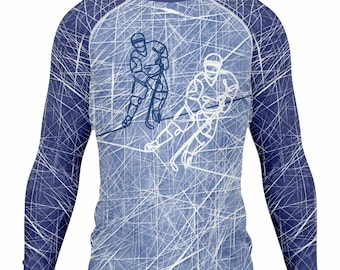 Eishockey Rashguard - UV-Schutz Langarm-Shirt für Herren