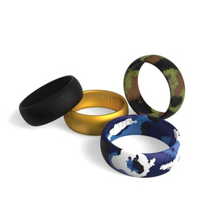 Maui Rings Silicone Ring Set: Black, Camo, Glow in the Dark