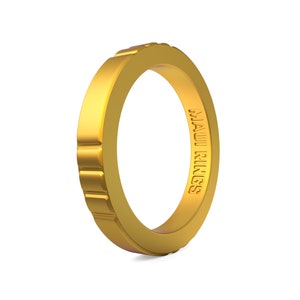 Gold Silicone Wedding Ring: Elegant Stackable Band for Women