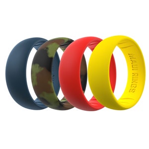 Women Men Classic Silicone Rings, Breathable Ring, Gift for Him and Her, Sport Ring, Nature Lover Rings Collection, Maui Rings