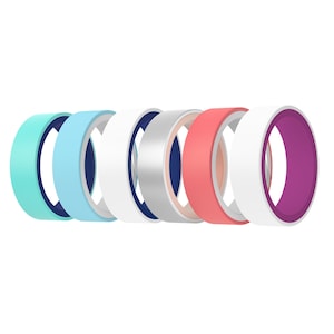 Reversible Silicone Ring Set: Two-Tone Wedding Band, Promise Ring