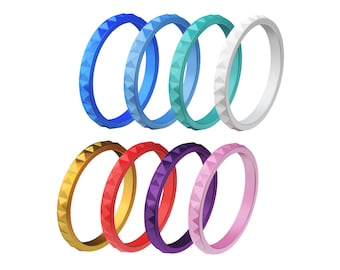 Diamond Silicone Rings Set: Stackable Wedding Band, Promise Ring