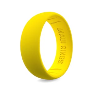 MAUI RINGS Men's Silicone Wedding Band - Size 12, Gold Color, Comfortable & Safe For Active Wear