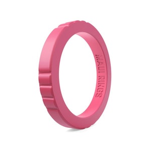 Pink Strawberry Silicone Ring: Stackable Wedding Band Alternative