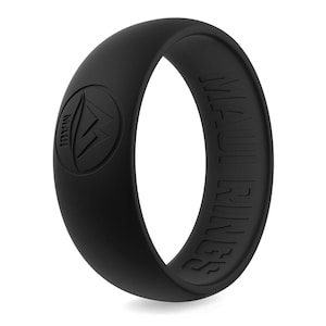Black Silicone Ring for Men, Adventure Silicone Wedding Band Alternative, Surfer Ring, Engagement Ring, Gift Idea for Men, Maui Rings