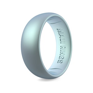 May include: A light blue silicone ring with the words "MAUI RINGS" engraved on the side.
