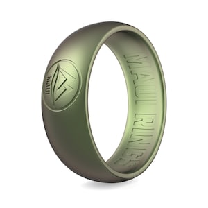 Green Silicone Ring: Comfort Fit Wedding Band, Trendy Travel Ring