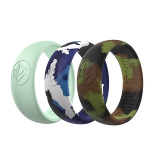 Maui Rings Silicone Ring Set: Camo, Arctic Navy, Glow in Dark