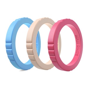 Elegant Silicone Ring: Stackable Wedding Band for Active Women