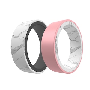 Two-Tone Silicone Ring: Reversible Medical-Grade Wedding Band