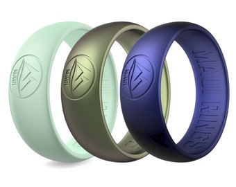 Maui Rings Silicone Wedding Ring: Glow in Dark, Navy Green, Purple