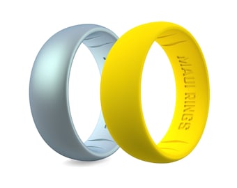 Tropical Silicone Ring: Medical Grade, Sport Wedding Band