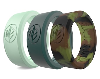 Aliança de silicone verde: aliança de aniversário camuflada, que brilha no escuro