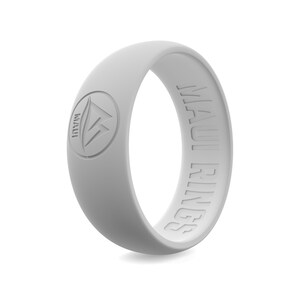 White Grey Silicone Ring, Adventure Men Silicone Wedding Band, Surfer Ring, Alternative Engagement Ring, Silicone Wedding Ring, Maui Rings