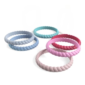 Braided Silicone Ring Set: Stackable Wedding Band, Promise Ring - Maui Rings