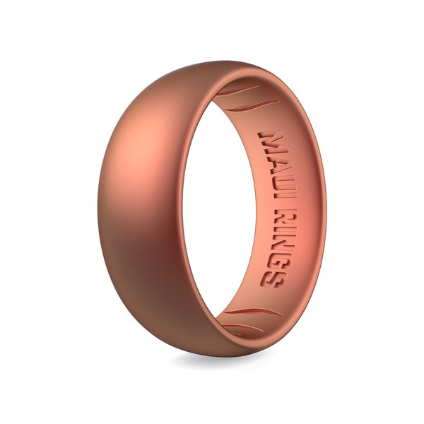 Men Bronze Wedding Band, Alternative Classic Silicone Ring, Men Jewelry, Breathable Promise Ring, Anniversary Gift for Him, Maui Rings