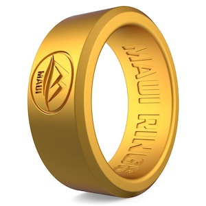 Gold Silicone Wedding Ring: Comfort Fit, Hypoallergenic Band