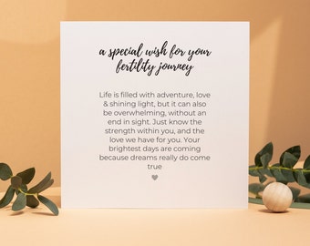 Fertility Journey Card -  so those close to you know you care | Sentimental Card  | Friend | Good Luck | Thinking of You