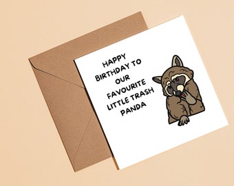 Trash Panda Card - Funny Birthday Card | Birthday Card | Happy Birthday | Raccoon Card