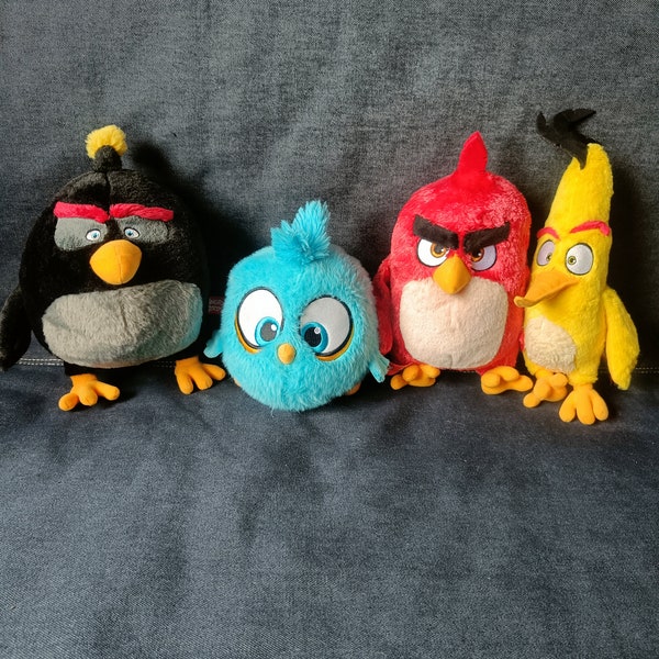 Lot de 4 peluches du film Angry Birds - Articles officiels