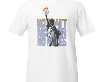 Unisex T-Shirt, Soft Cotton T shirt, Anti-War,No Nukes,  1970s Statue of Liberty design