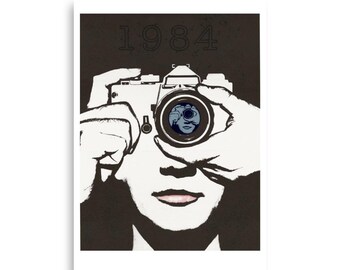 1984 the girl through the lens, adapted vintage artwork