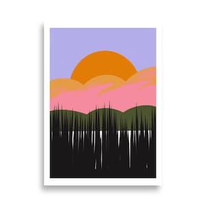 Poster di montagna in stile vintage, poster di arte di montagna e alberi, poster di montagna spagnoli, poster di montagna della California, arte di montagna originale
