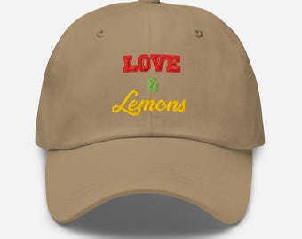Embroidered Baseball Cap, Love and Lemons by Three & Co.