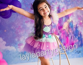 Girls' Mermaid Costume: Sequin Ariel-Inspired Birthday Dress
