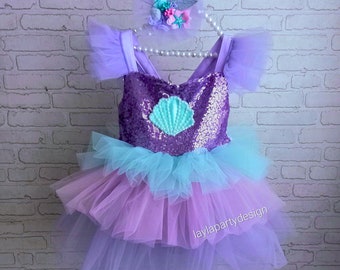 Baby-Mädchen-Kleider für besondere Anlässe, ersten Geburtstagskleid, Baby-Party-Kleid, Ariel-Kleid, Osterkleid