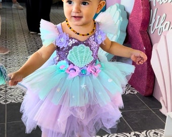 Mermaid Tutu Dress: Sequin Birthday Costume, Baby Girl Party