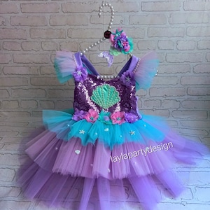 Mermaid Tutu Dress: Sequin Birthday Costume, Baby Girl Party