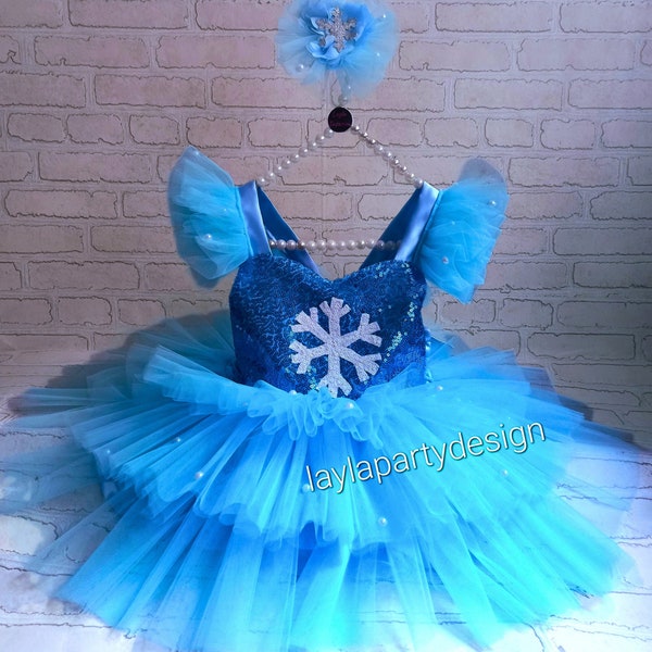 elsa dress, elsa costume, elsa frozen dress, elsa toddler dress, elsa princess dress , baby birthday costume, blue girl dress