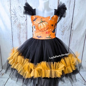 Handmade Pumpkin Princess Costume: Halloween Dress, Witch Hat Option
