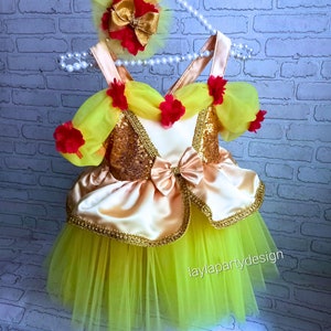 Yellow Princess Dress for Babies & Toddlers | Girl’s Tutu Dress | Toddler Princess Costume | Birthday Tutu Dress | Halloween Costume
