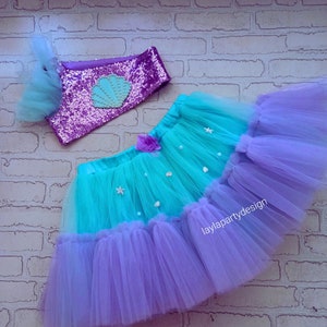 Mermaid Costume - Mermaid Dress -  First Birthday Dress - Birthday Gift Girl -  Little Mermaid Dress ,Halloween Costume - Baby Tutu Mermaid