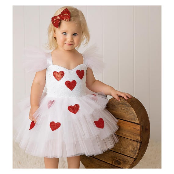 Handmade Sequin Heart Tulle Dress: Valentine's Day Photo Outfit Handmade Sequin Heart Tulle Dress: Valentine's Day Photo Outfit