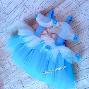 Blue Princess Dress for Toddler & Baby - Baby Tutu Dress - Toddler Birthday Dress - Halloween Costume - Princess Cinderella Costume