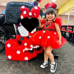 Red Polka Dot Tutu Dress: Minnie Mouse Inspired Birthday Costume