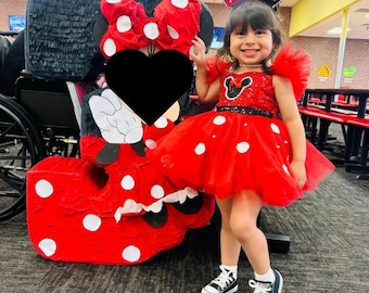 Red Polka Dot Tutu Dress: Minnie Mouse Inspired Birthday Costume