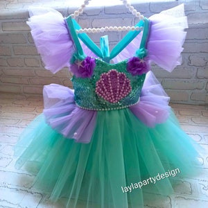 Mermaid tutu dress . little mermaid outfit . 1st birthday dress . mermaid costume . mermaid dress . baby photoshoot dress .halloween costume