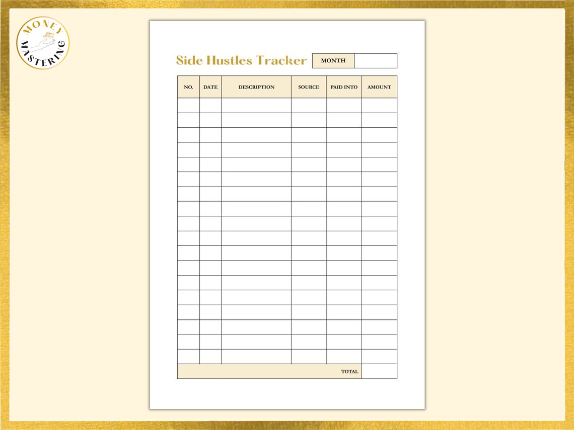 Side Hustles Tracker Printable Side Hustles Journal Side Etsy