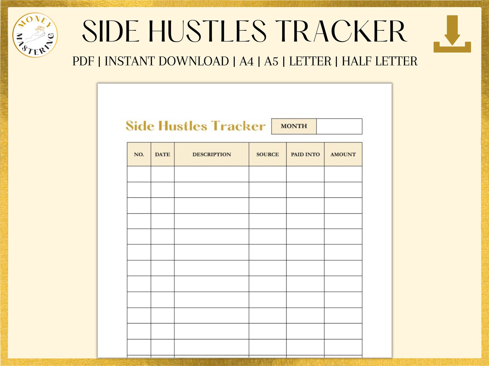 Side Hustles Tracker Printable Side Hustles Journal Side Etsy