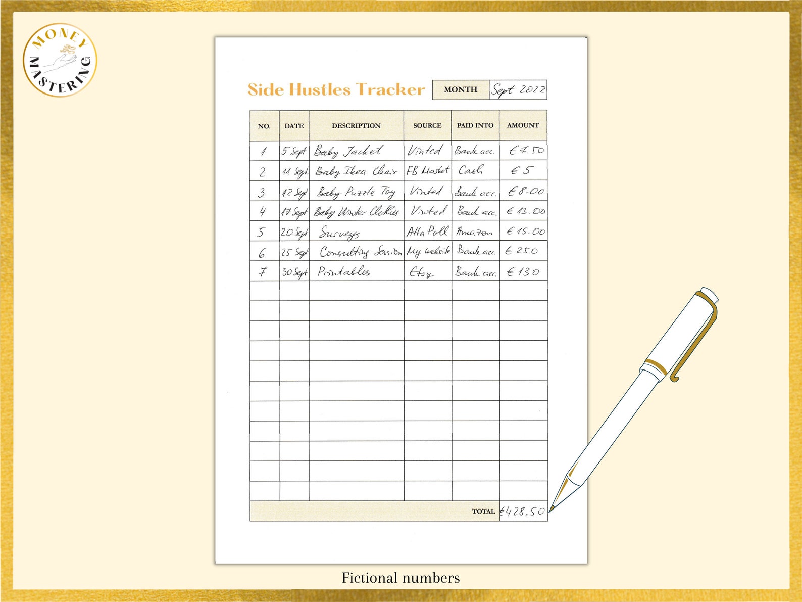 Side Hustles Tracker Printable Side Hustles Journal Side Etsy