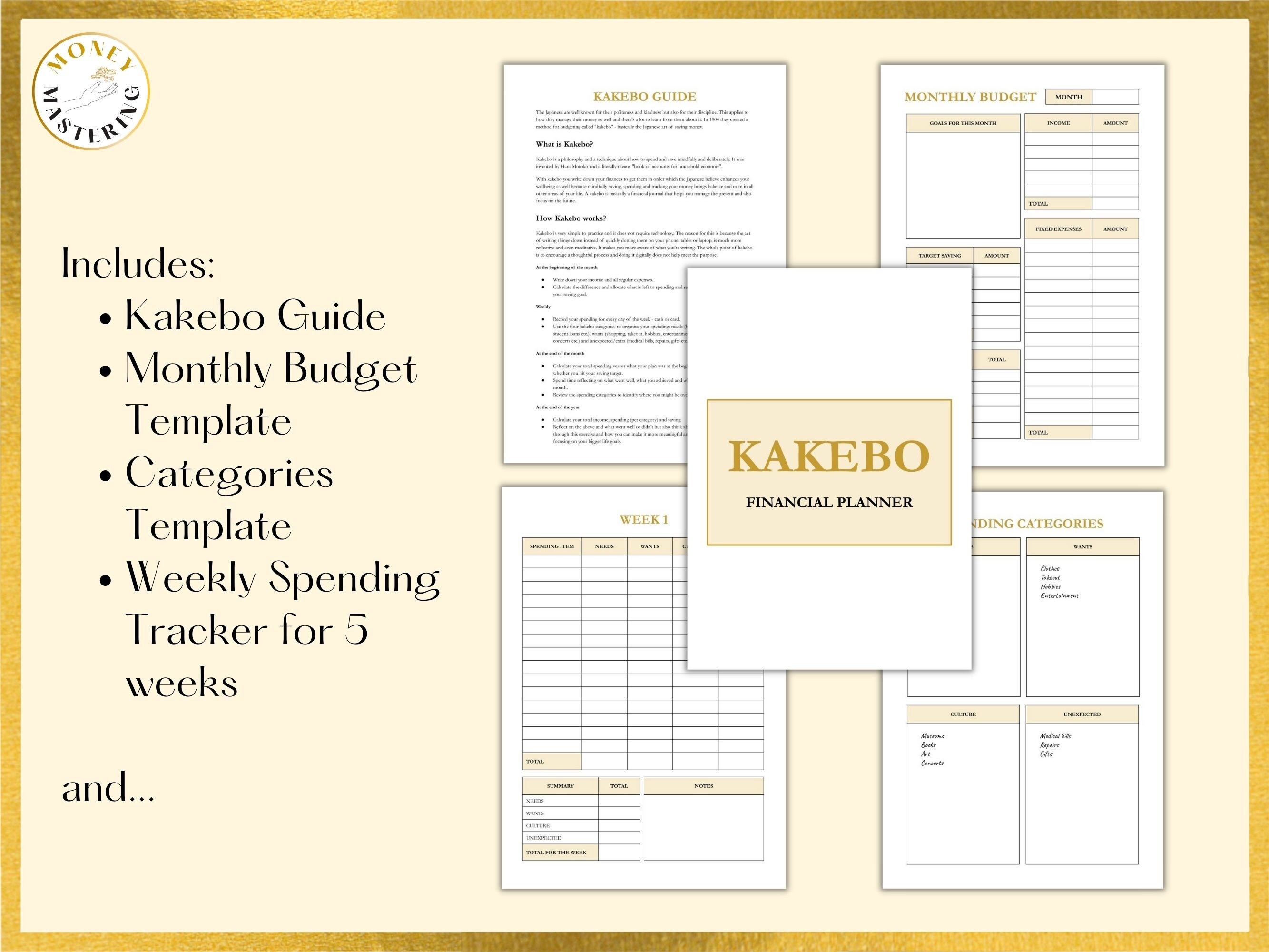 Kakebo Financial Planner Printable, Kakebo Budget Journal, Kakebo