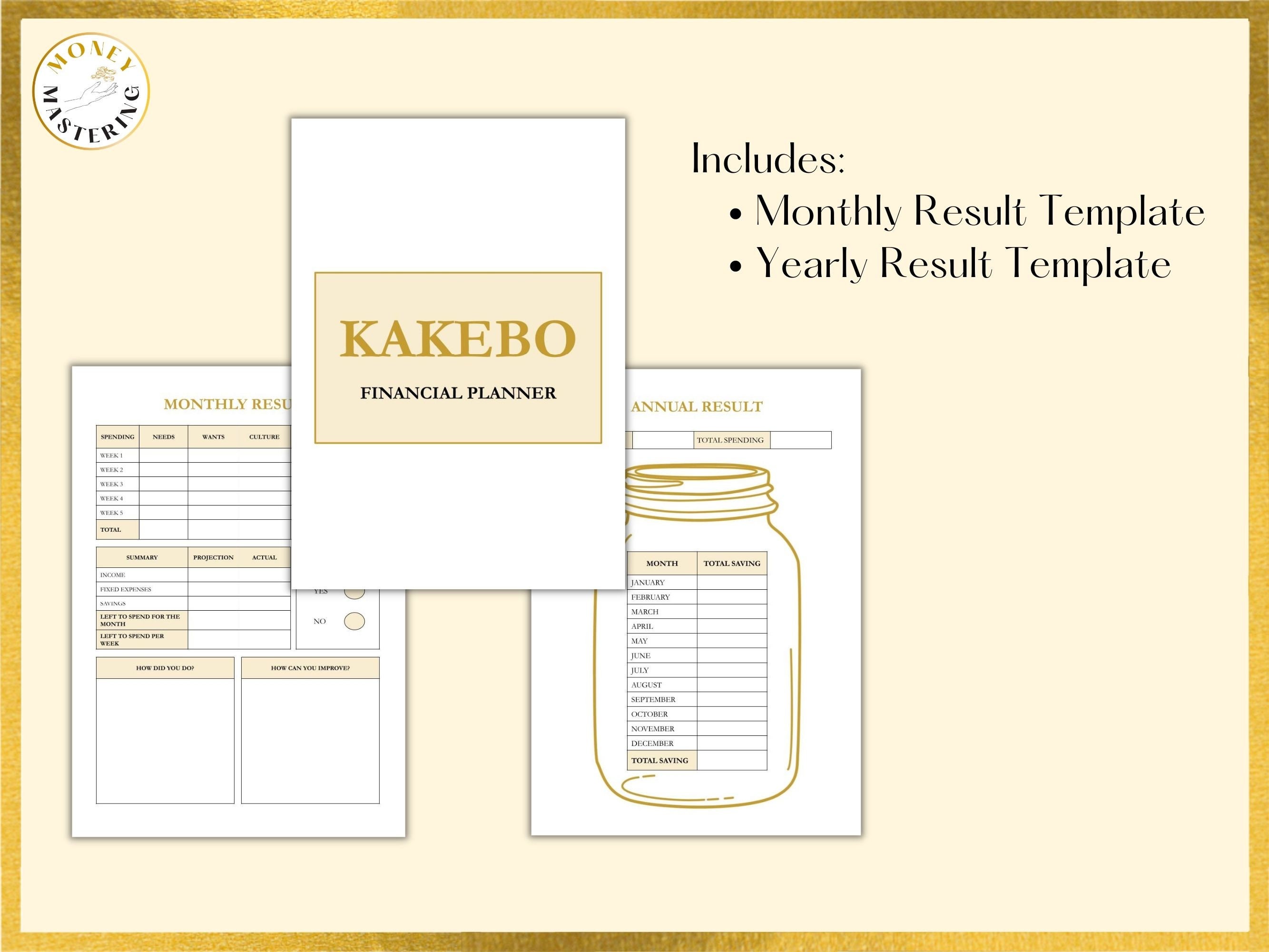 COLOR Kakebo Planner, Easy finance, Learn to save, Flexible calendar,  Printable/Editable, Usd and eur coins