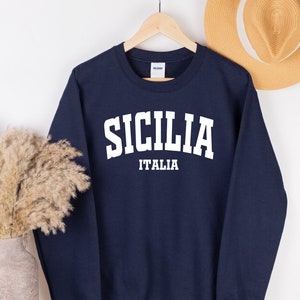 Sicilia Sweatshirt, Italia Collegiate, Crewneck Sweater, Italy Sicily Clothes, Italian Island gift, Catania T-shirt,  Sicily Italy hoodie