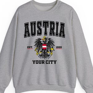 Austria Flag T-Shirt Hoodie Sweatshirt, Custom Austria Pride Shirt, Vienna Salzburg Innsbruck Vintage Travel Tee, Personalized Austrian Gift
