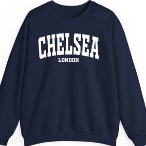 Sudadera con capucha Chelsea: camiseta de barrio de Londres, regalo de viaje de Inglaterra, recuerdo de ciudad con estética británica, camiseta inspirada en el mapa del Reino Unido