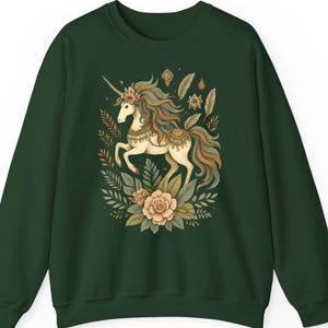 Boho Unicorn Shirt Hoodie Sweatshirt, Floral Magical Festival Unicorn Design, Flower Lover Gift, Cute Boho Fantasy Aesthetic Tee